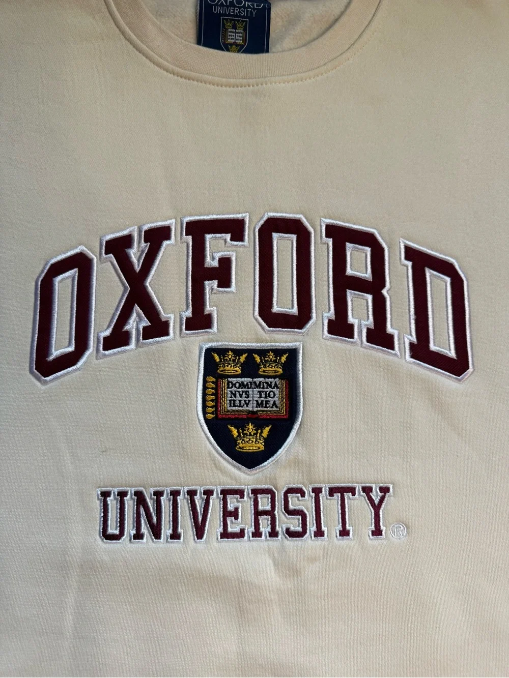 Oxford University Cream Crewneck Sweatshirt